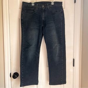 Levis Mens 514 Straight-fit Jeans Dark Wash 34” Width Hemmed to 27” Length